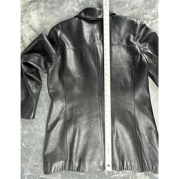 Nine West Womens Leather Jacket Size Large supple exquisite Y2K style car coat - Picture 12 of 16